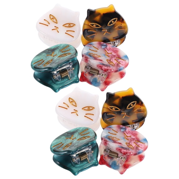 Tineasur 8 Pcs Cute Cat Hair Claws Small Clips Animal Shaped Barrettes for Women Girls Stylish Hair Accessories