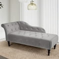 thumbnail image 2 of Chaise Lounge Indoor with Nailhead Trim,Modern Velvet Lounge Chair for Bedroom Living Room Office, 2 of 8