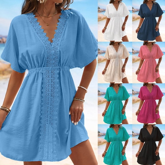 CAIXIA Womens Swimsuit Coverup Bathing Suit Cover Up Summer Casual Beach Dress