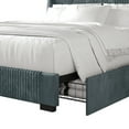 thumbnail image 5 of Castle Place Corduroy Velvet King Platform Bed With Storage, Light Blue, 5 of 11