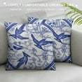 thumbnail image 3 of Wuche Chinoiserie Blue And White Porcelain Lumbar Throw Pillow Covers Canvas Pillow Case Vintage Chinese Style Oriental Floral Pattern Cushion Covers Farmhouse for Couch Living Room Holiday Decor, 3 of 5