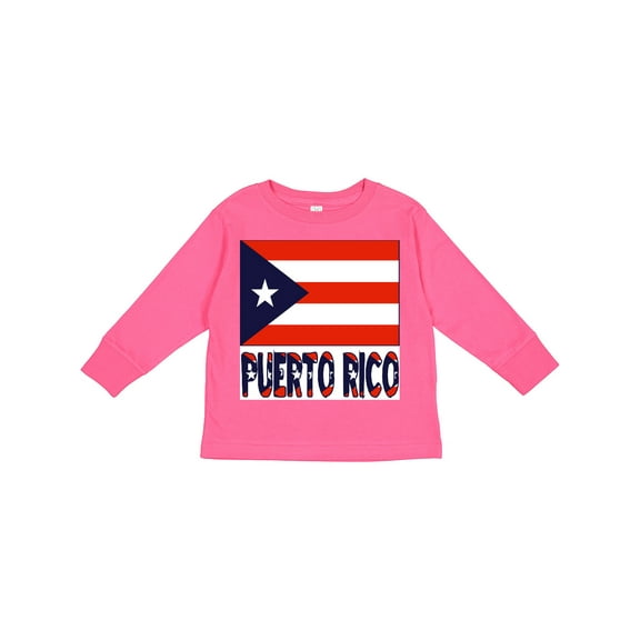 Inktastic Puerto Rico Flag & Name Boys or Girls Long Sleeve Toddler T-Shirt