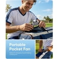 thumbnail image 2 of Portable Handheld Fan with Ice Cooler, 5-Speed Settings, Soccer-Shaped Mini Personal Fan, 4000mAh Rechargeable Pocket Fan for Travel/Outdoor/Office Use, Up to 20 Hours of Run Time,Black, 2 of 9