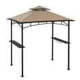 thumbnail image 2 of Sunjoy Orville 8 ft. x 5 ft. Brown Steel 2-tier Grill Gazebo with Tan and Brown Canopy, 2 of 10
