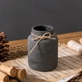 thumbnail image 2 of Black Ceramic Vase, Large Decorative Vase for Flowers, Farmhouse Terracotta Vases for Home Decor, Rustic Vintage Vases for Living Room, Kitchen, Bedroom, Office, Coffee Table, 18CM, 2 of 9