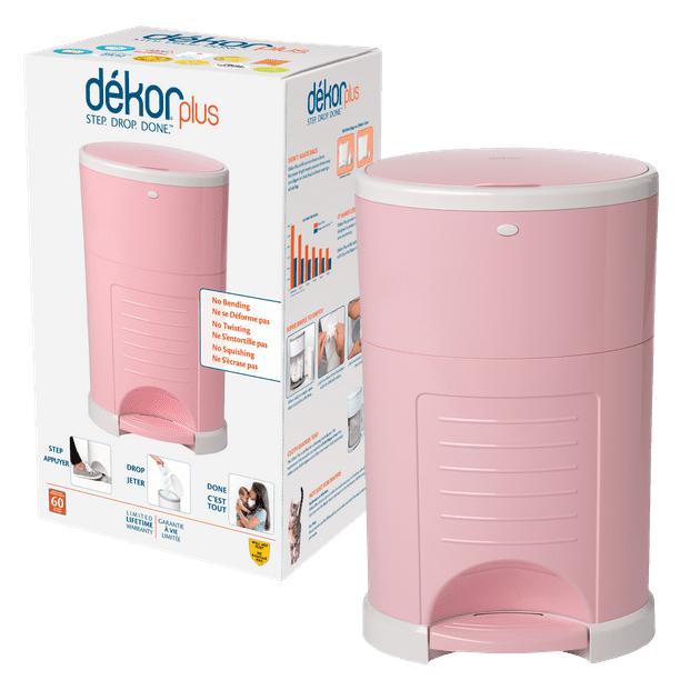 Dekor Plus HandsFree Diaper Pail, Soft Pink
