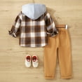 thumbnail image 5 of 2T Boy Clothes Boys Outfits Size 7 Boy Clothes Plaid Hooded Shirt Toddler 2 Piece Outfit Button Front Toddler Hoodie & Sweatpants Set, 5 of 8