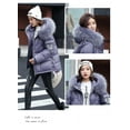 thumbnail image 3 of Down Coat Women,Women's Winter Coats Grey Fashion Faux Fur Hood Thicken Side Zipper Warm Quilted Coats Parka Coat Light Clothing Casual Loose Outdoor Windproof Parka Jacket, 3 of 4