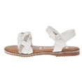 thumbnail image 5 of bebe Girl's Trendy Braided Flat Sandals with Silver Rhinestone Details - Flat Sandals for Little Kid/Big Kid, White, 11, 5 of 6