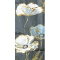 thumbnail image 2 of Grey, Jace 11x18 White Modern Wood Framed Museum Art Print Titled - Blue Gold Florals Mate Three, 2 of 4