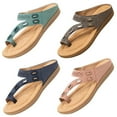 thumbnail image 4 of Women’s Toe Thong Footbed Slide Sandals, Wide Width Available, 4 of 5