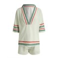 thumbnail image 6 of QGJZVUNL Two Piece Lounge Set for Women Boho Summer Outfits Loose V Neck Top and Shorts Vacation Clothes Size XL, 6 of 8