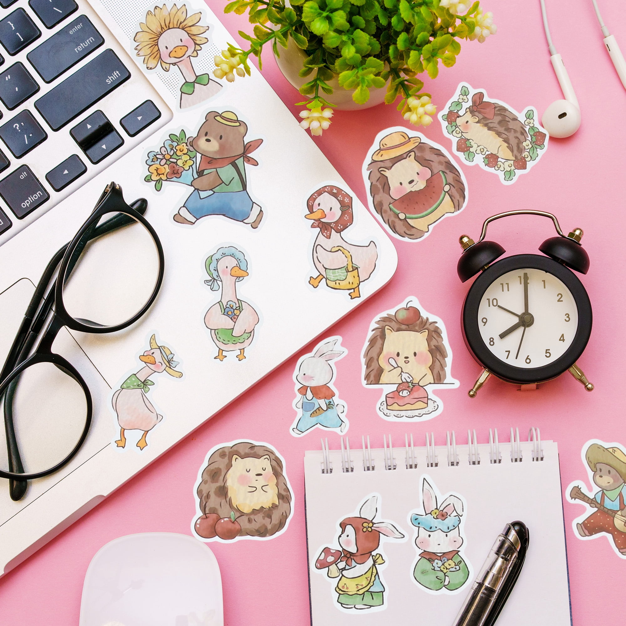 Unique Bargains Waterproof Reading Stickers for Laptop Water Bottle Forest Animals