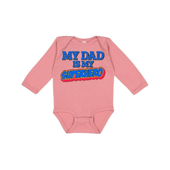 Inktastic My Dad is My Superhero Boys or Girls Long Sleeve Baby Bodysuit