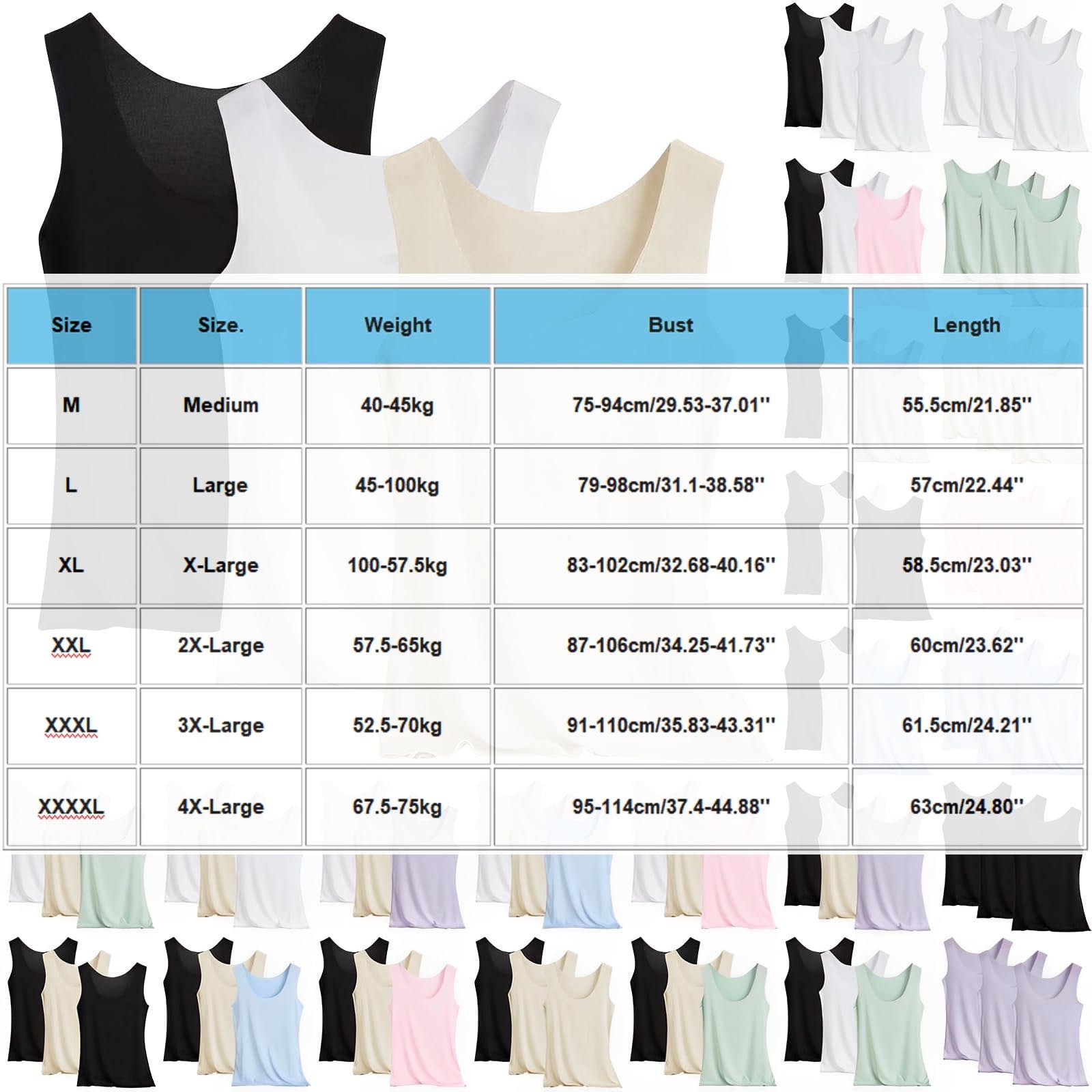 3 Pack Tank Tops for Women Plus Size M-4X Sleeveless Scoop Neck Base Layer Soft Silky Undershirt (XL, Pink/Black/White)