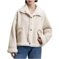 thumbnail image 1 of Chaquetas y abrigos casuales de manga larga sin capucha para mujer y de gamuza de invierno, cálidas y gruesas, chaqueta de felpa para mujer, 1 of 6