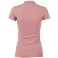 thumbnail image 3 of Ma Croix Womens Longline Polo Shirt 5 Button Golf Top Short Sleeve Tee, 3 of 4