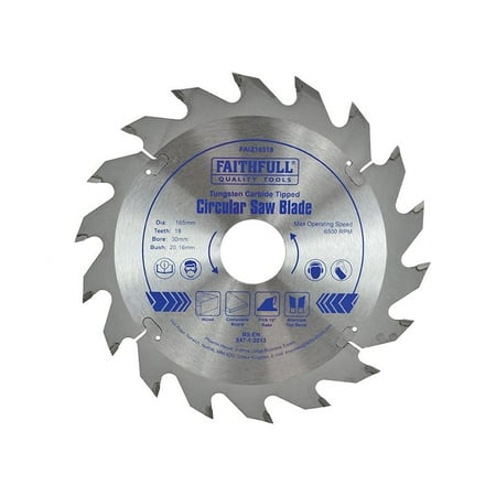 Faithfull TCT Circular Saw Blade 165 x 30mm x 18T POS Walmart