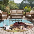 thumbnail image 4 of Farm Barn 8FT Round Area Rugs for Living Room Cow Pig Horse Sheep Farmhouse Animal Wood Board Ultra-Thin Non-Slip Round Rugs Machine Washable Low Pile Circle Carpet for Bedroom Kitchen Nursery, 4 of 9