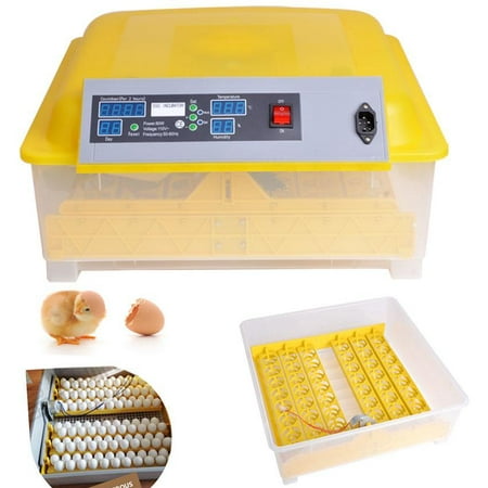 Automatic 48 Digital Clear Egg Incubator Hatcher Egg Turning Temperature Control 80W US Plug Yellow