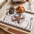 thumbnail image 3 of Texas Star Vintage Placemats Set of 8 Red Berry Retro Art Brown White Wooden Place Mats Indoor Wipeable Table Mats Washable Dining Table Placemats for Kitchen Holiday Party Home Decor 13x19 Inch, 3 of 9