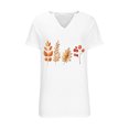 thumbnail image 4 of VKOYWKM Womens Happy Thanksgiving T Shirts V Neck Fall Tops Thanksgiving Pumpkin Graphic Tees Short Sleeve Thankful Blessed T-Shirts Holiday Top Halloween Shirts, 4 of 5