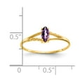 thumbnail image 3 of 14K Yellow Gold Ring Band with Stones (02) February Amethyst Marquise Purple, 3 of 5