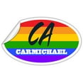 thumbnail image 2 of Carmichael CA California Sacramento County Rainbow Pride Flag 6 Stripes Pride Flag Euro Decal Bumper Sticker 3M Vinyl 3" x 5", 2 of 3