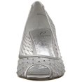 thumbnail image 3 of ADRIANNA PAPELL Womens Silver Mesh Rhinestone Padded Jamie Peep Toe Kitten Heel Slip On Leather Pumps Shoes 6 M, 3 of 4