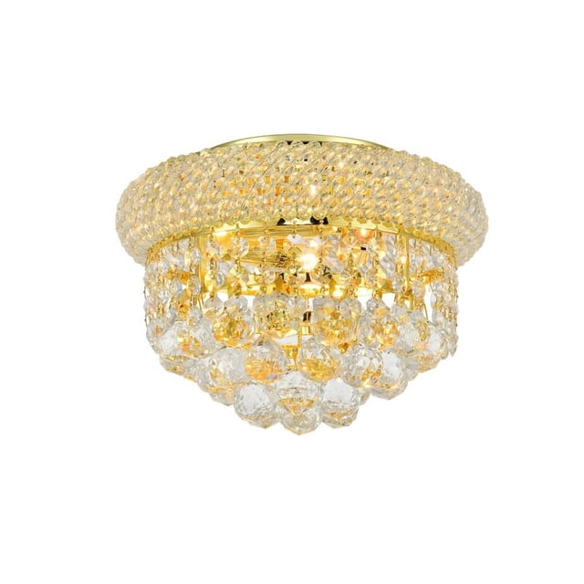Elegant Lighting Primo 10 Pouces Plafonnier Encastré à 3 Lumières en Cristal Royal