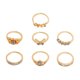 thumbnail image 1 of Juego de 7 anillos con incrustaciones de diamantes de imitación, anillos retro, adornos de moda para los dedos (dorados), 1 of 7