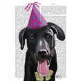 thumbnail image 2 of Fab Funky 26x32 Gold Ornate Wood Framed with Double Matting Museum Art Print Titled - Black Labrador With Party Hat, 2 of 4