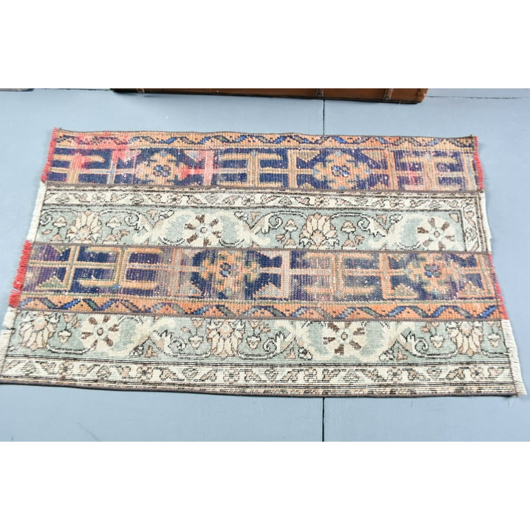ラグ vintage turkish rug, 049 Turkish Rug, Vintage Rug, Small Carpet, Oushak Carpet, 30x49