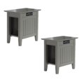 thumbnail image 1 of AFI Table d'Appoint en Bois Massif Nantucket avec Chargeur USB Ensemble de 2 Gris, 1 of 5