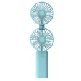 thumbnail image 1 of Ventilador Enfriador portátil de doble cabezal USB Recargable Mini ventilador ajustable Enfriador de verano portátil, Azul Methold HA005690-03B, 1 of 6
