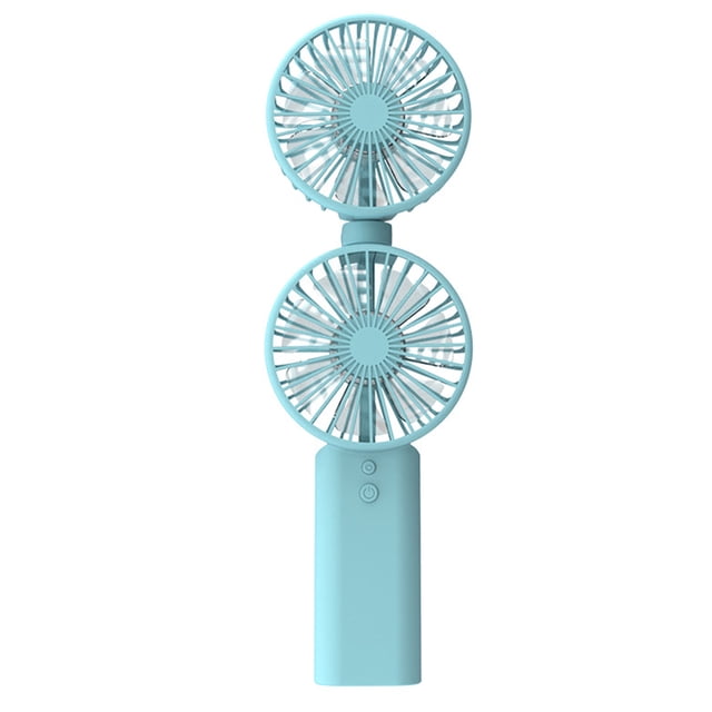Ventilador Enfriador portátil de doble cabezal USB Recargable Mini ventilador ajustable Enfriador de verano portátil, Azul Methold HA005690-03B