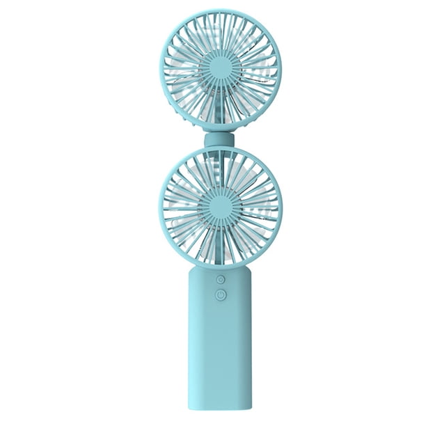 Ventilador Enfriador portátil de doble cabezal USB Recargable Mini ventilador ajustable Enfriador de verano portátil, Azul Methold HA005690-03B