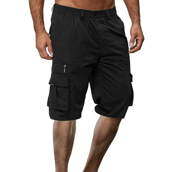 AOOCHASLIY Shorts Men's Plus Size Cargo Shorts Multi-Pockets Relaxed Summer Beach Shorts Pants
