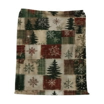 Beautynvta Christmas Blanket, Snowflake Christmas Tree Plaid Printed Throw Blanket, Super Soft Warm Flannel Winter Blanket for Sofa Couch Bed Chair Office, 27.5''x39.4''