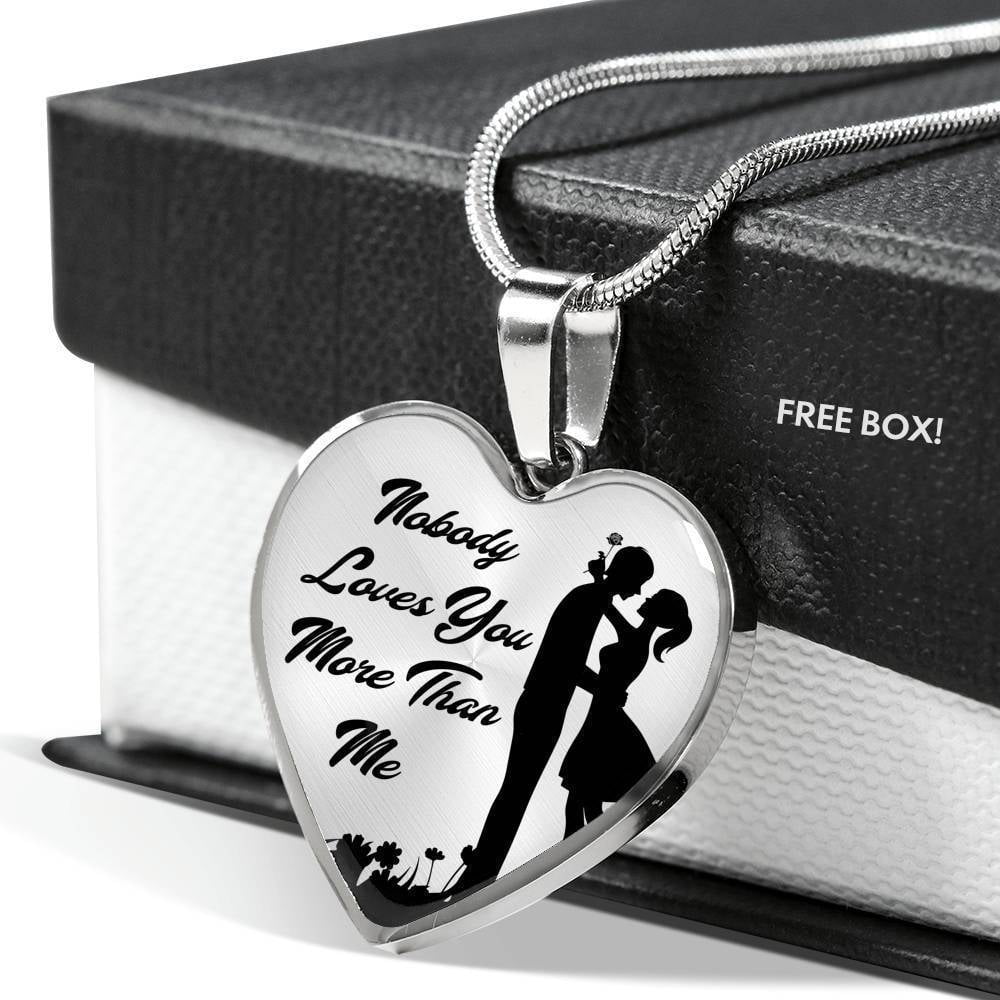 Express Your Love Gifts Nobody Loves You More Than Me Stainless Steel-Silver Tone or 18k Gold Finish-Pendant Necklace Adjustable 18-22 w Free Luxury Gift Box Express Your Love Gifts Nobody Loves You More Than Me Stainless Steel-Silver Tone or 18k Gold Finish-Pendant Necklace Adjustable 18-22 w Free Luxury Gift Box