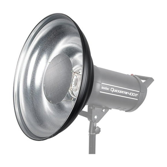 TFixol 16in Aluminum Alloy Beauty Dish with Honeycomb Grid & Soft Cloth, Black Exterior & Silver Interior, Bowens Mount