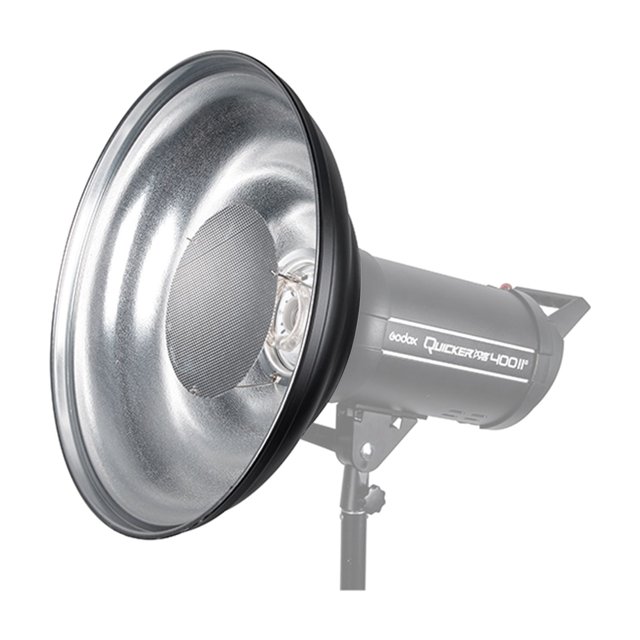 41.2cm/16in Studio Photography Reflector Beauty Dish Diffuser with Honeycomb Grid & Soft Cloth for Bowens Mount Speedlite Strobe Light, Silver Internal Surface