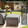 thumbnail image 5 of Planntonneo 3 Pieces Patio Furniture Sets-All Weather Wicker Rattan 3-Seat Sofa Set with 6" Cushion and Multifunctional Ottomans for Deck Backyard, Brown/Grey, 5 of 7