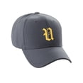 thumbnail image 2 of Daxton Structured Baseball Hat Cap Curved Visor Old English Font Charcoal Hat White U, 2 of 3