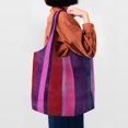 thumbnail image 7 of Single Shoulder Commuter Canvas Bag Large Capacity Can Be Carried Or Shoulder Storage For Daily Shopping Trips Mediumvioletred Stripe_4, 7 of 7
