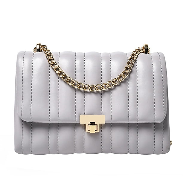 Bolso cuadrado pequeño a rayas, bolso de hombro para citas de cuero artificial, bolso de cadena, bolso de mensajero simple