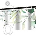 thumbnail image 3 of Mint Green Bathroom Shower Curtain Watercolor Green Leaves Bathroom Accessories, Green and White Shower Curtain with Botanical Eucalyptus Design, Modern Fabric Shower Curtain Set with Hooks 47X64IN, 3 of 6
