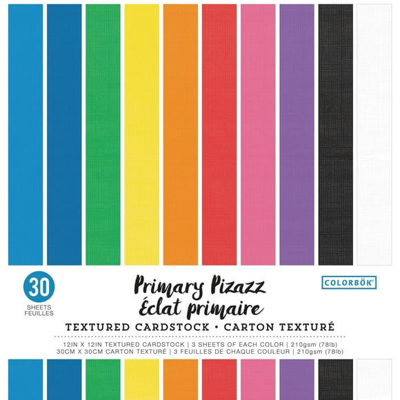 Carton texturé Éclat primaire de Colorbok 30 Feuilles