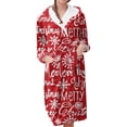 thumbnail image 1 of Women's Fleece Plush Robe Long Warm Plush Bathrobe Loungewear Jacket Printed Comfort Robe, 1 of 5