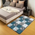 thumbnail image 3 of Erosebridal Farmhouse Rug,Rustic Deer Antler Area Rug 5x7 for Bedside,Black Bear Carpet Teens,Woodland Wildlife Moose Indoor Floor Mat,Buffalo Plaid for Living Room Bedroom Doorway,Blue, 3 of 6